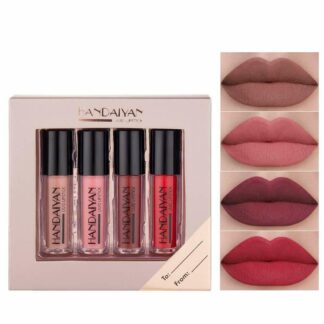 4 PCs Waterproof Long Lasting Matte Moisturizing Makeup Liquid Lipstick Gift Set