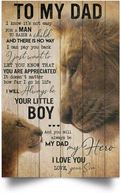8"x12" To My Dad Lion I Will Always Be Your Little Boy Metal Tin Sign