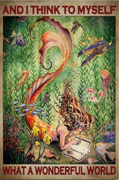 8"x12" Metal Tin Sign Retro Wall Decor Mermaid On The Ocean