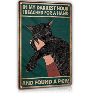 8"x12" Vintage Black Cat Metal Tin Signs