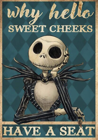 8"x12" Metal Tin Sign Hello Sweet Cheeks Have A Seat