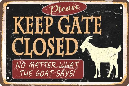 8"x12" Funny Goat Decor Vintage Metal Tin Sign