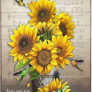 8"x12" Metal Sign Sunflower and Hummingbirds You are My Sunshine