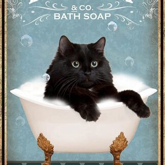 8"x12" Funny Bathroom Decor Vintage Metal Tin Sign - Wash Your Paw
