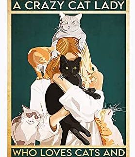8"x12" Vintage Metal Sign She Lived Happily Ever After Poster cat Poster cat