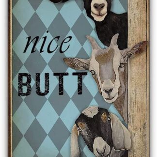 8"x12" Funny Vintage Goats Tin Sign Wall Art