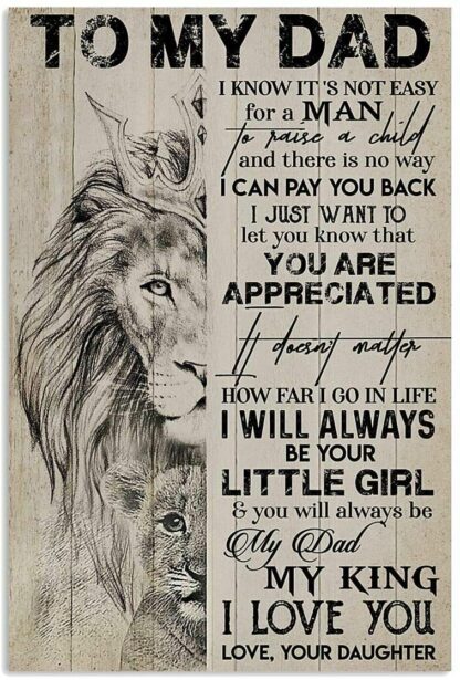 8"x12" To My Dad You Will Always Be My Dad My King Vintage Metal Tin Sign