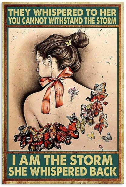 8"x12" Metal Tin Sign Butterfly She Whispered Back