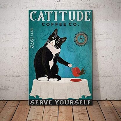 Cat Coffee Company Tin Sign Wall Art