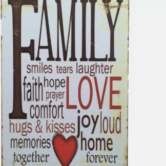 8"x12" Family Love Vintage Retro Tin Sign