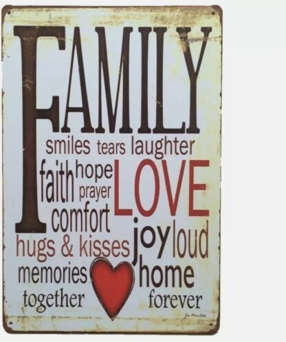8"x12" Family Love Vintage Retro Tin Sign