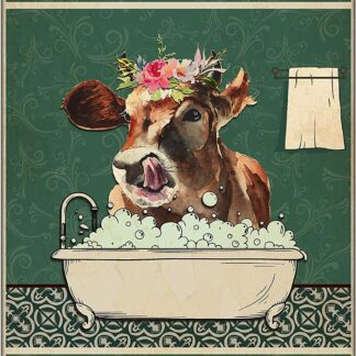 8"x12" Funny Cow Tin Sign Get Naked Wall Decor