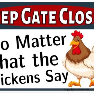 8"x12" Metal Tin Signs Chicken Warning Sign Danger Keep Gate Closed