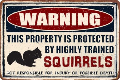 8"x12" Funny Squirrels Decor Vintage Metal Tin Sign