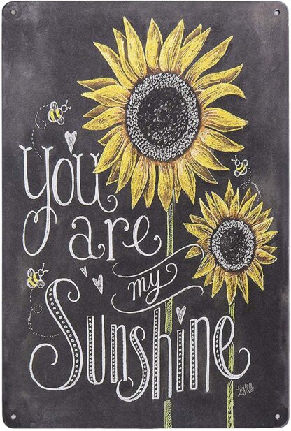 8"x12" Sunflowers You Are My Sunshine Vintage Tin Sign