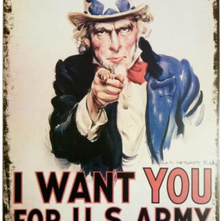 I Want You for U.S. Retro Vintage Decor Metal Tin Sign 8 X 12 Inches