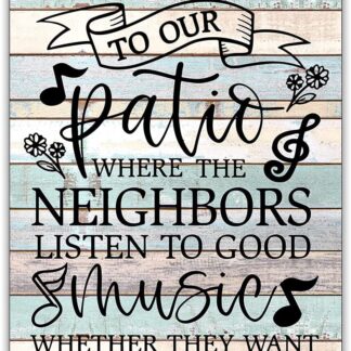 8"x12" Funny Welcome to Our Patio Metal Tin Sign