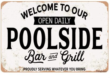 8"x12" Welcome to Our Poolside Bar and Grill Tin Sign