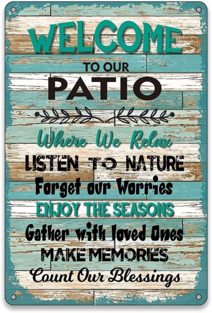 8"x12" Metal Sign Welcome to Our Patio