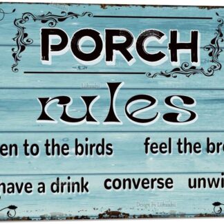 8"x12" Porch Rules Tin Sign