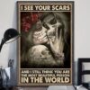 8"x12" Sugar Skull I See Your Scars Metal Tin Sign