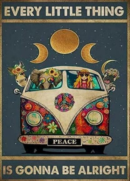 8"x12" Metal Tin Sign Hippie Every Little Thing is Gonna Be Alright