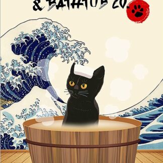 8"x12" Funny Black Cat Decor Vintage Tin Sign