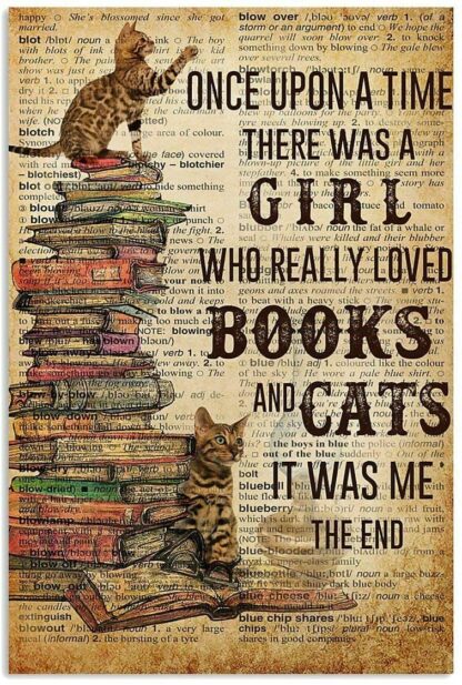 8"x12" Cats Once Upon A Time There was A Girl Vintage Metal Tin Sign