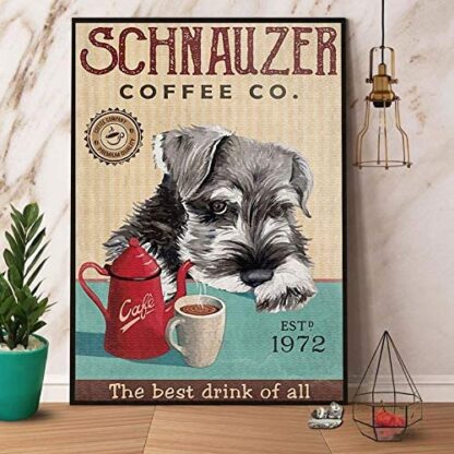 8"x12" Schnauzer Dog Coffee Tin Sign Poster