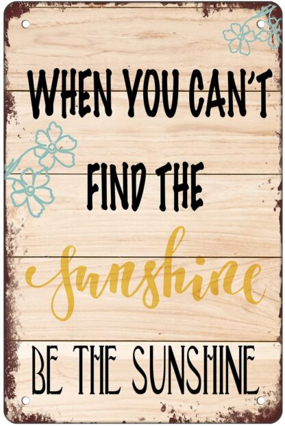 When You Can't Find The Sunshine, Be The Sunshine Metal Tin Sign (8x12 Inch)