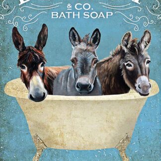 8"x12" Metal Tin Sign Donkey Vintage Donkey & Co Bath Soup