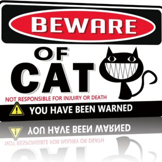 8"x12" Beware of Cat Metal Tin Sign