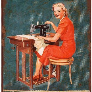 8"x12" Vintage Tin Sign Sewing Because Murder is Wrong