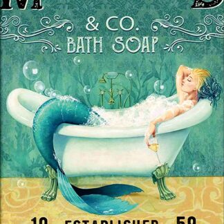 8"x12" Mermaid Funny Bathroom Vintage Metal Tin Sign - Wash Your Tail