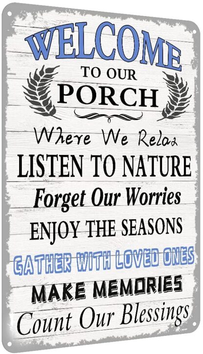 8"x12" Metal Tin Sign Welcome to Our Porch