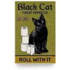 8"x12" Funny Black Cat Roll With It Metal Tin Sign