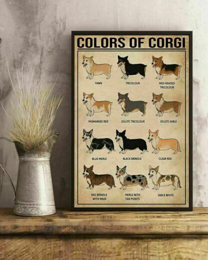 8"x12" Colors Of Corgis Tin Sign Metal