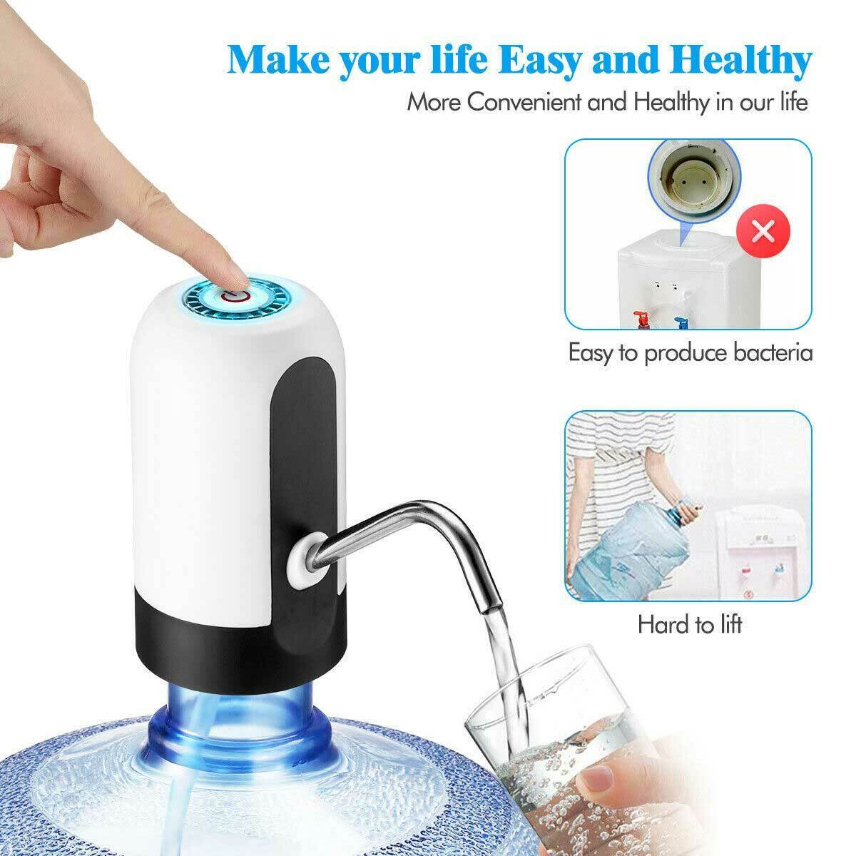 USB Electric Water Bottle Pump | Automatic Universal Jug Dispenser For 5 Gallon Bottles | Type-C Charging (H3)