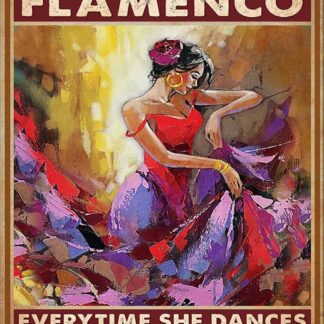 Her Soul Belongs to Flamenco Retro Metal Aluminum Sign 8x12 Inch