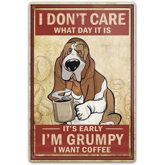 8"x12" Metal Tin Sign,  I Don’t Care Coffee Shop