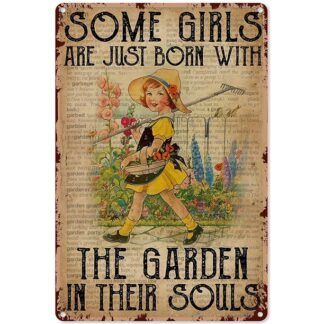 8″x12″ Born with The Garden in Their Souls Aluminum Sign