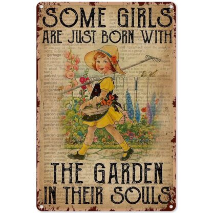 8″x12″ Born with The Garden in Their Souls Aluminum Sign