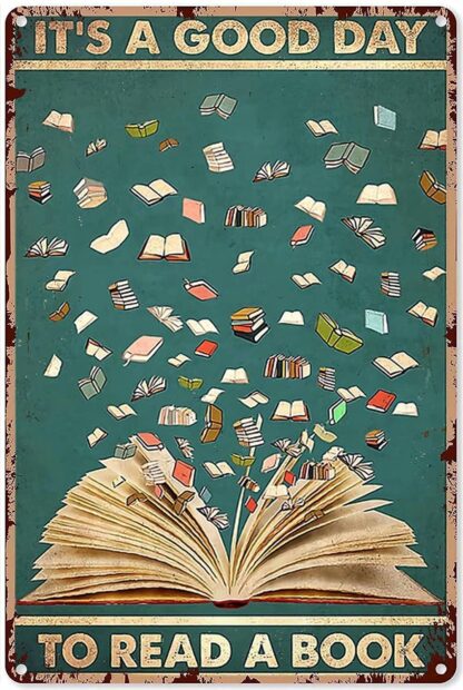 8"x12" Vintage Wall Decor Metal Tin Sign-It's A Good Day to Read A Book