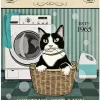 8″x12″ Metal Aluminum Sign - Tuxedo Cat Laundry