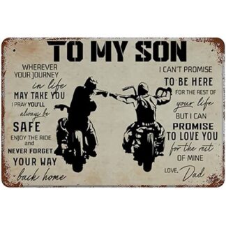 8″x12″ Metal Aluminum Sign - Biker Dad To My Son