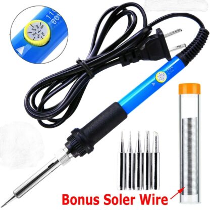 Soldering Iron Electric Gun Adjustable Temperature 60W Welding Solder Wire Kit