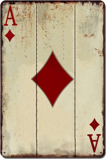 8″x12″ Vintage Poker Wall Decor Metal Aluminum Sign - Diamond Ace
