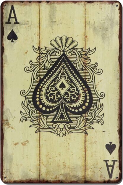 8″x12″ Vintage Poker Wall Decor Metal Aluminum Sign - Spades Ace