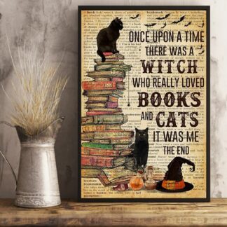 8″x12″ Metal Aluminum Sign - Witch Love Book And Cat