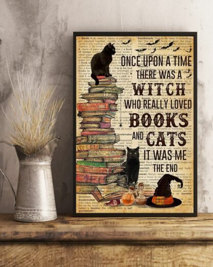 8″x12″ Metal Aluminum Sign - Witch Love Book And Cat